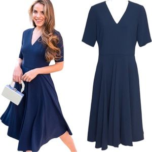 Gal Meets Glam Edith Midi Dress Navy Blue 16 - image 1